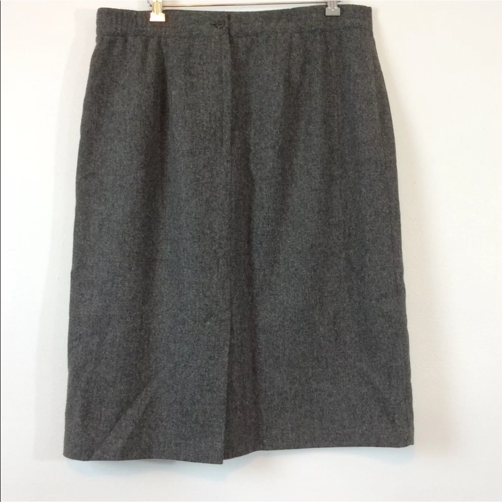 Vintage Sag Harbor Wool Pencil Skirt Lined Gray - Picture 2 of 6